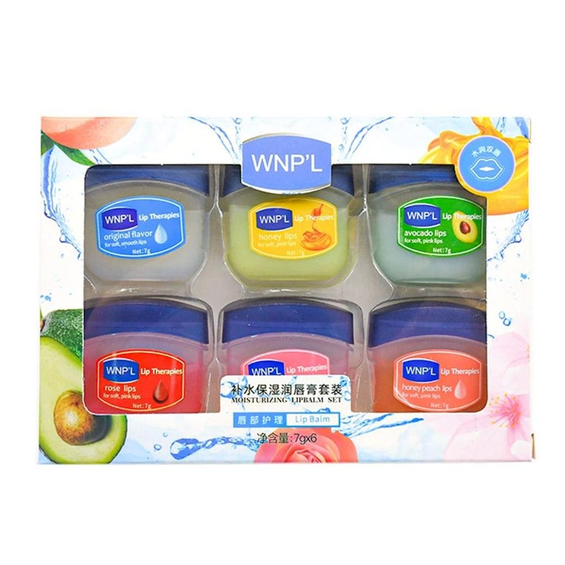 Lip balm set, moisturizing lip mask, lip repair, unisex, reduces lip lines, lip oil, lip gloss (6 pieces)